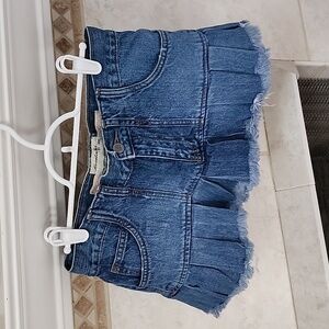 π ABERCROMBIE Ruffle Denim Mini Skirt π